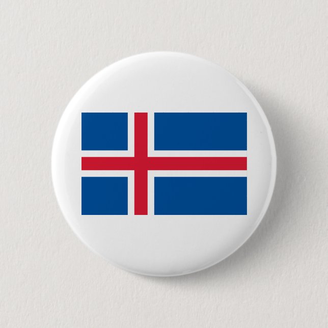 Iceland Flag 6 Cm Round Badge (Front)