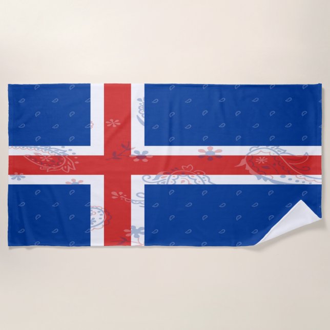 Iceland Flag Beach Towel (Front)
