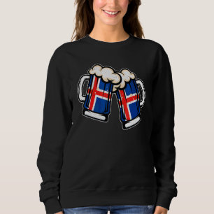 Iceland Flag Beer Mug   Cool Icelander Beer Sweatshirt