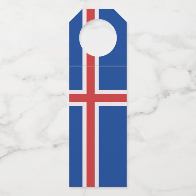 Iceland flag bottle tag (Front)