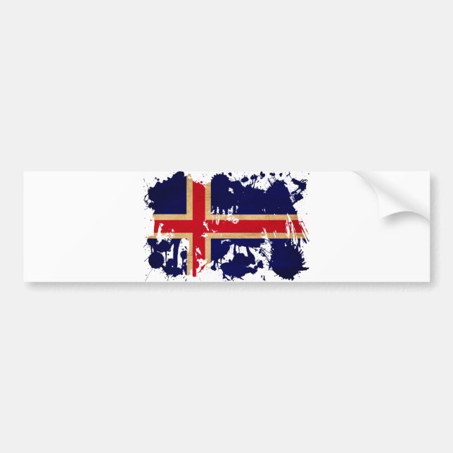 Iceland Flag Bumper Sticker (Front)