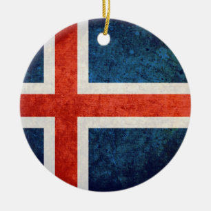 Iceland Flag Ceramic Ornament