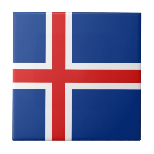 Iceland Flag Ceramic Tile (Front)