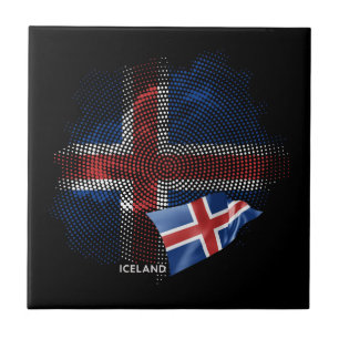 Iceland flag ceramic tile