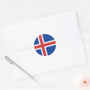 Iceland flag classic round sticker
