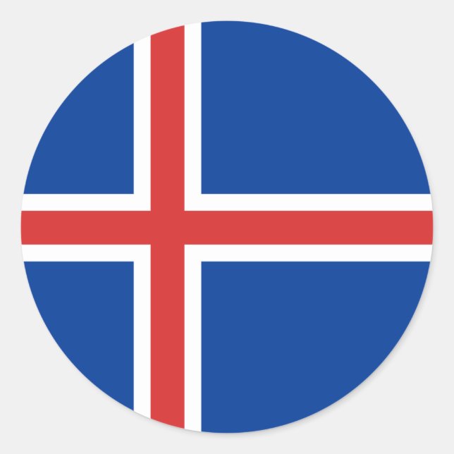 Iceland Flag Classic Round Sticker (Front)