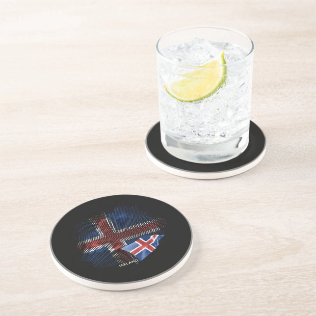 Iceland flag coaster (Side)