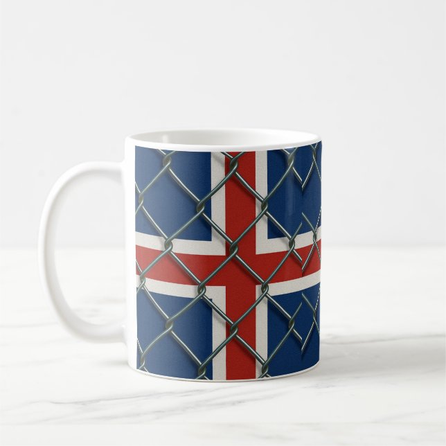 Iceland Flag Fence  Coffee Mug (Left)