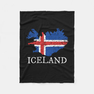 Iceland Flag Fleece Blanket