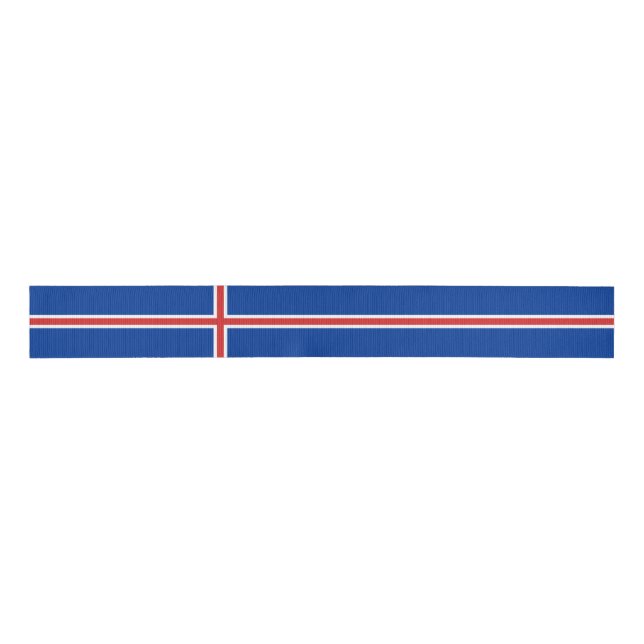 Iceland Flag Grosgrain Ribbon (Front)