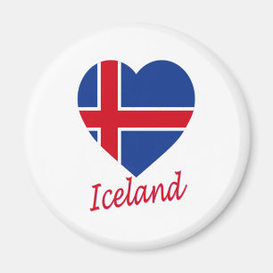 Iceland Flag Heart Magnet