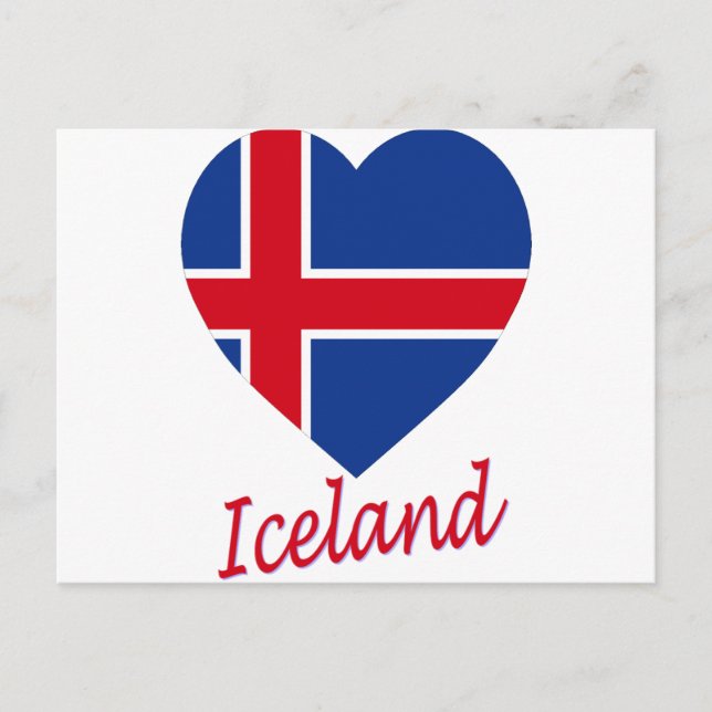 Iceland Flag Heart Postcard (Front)