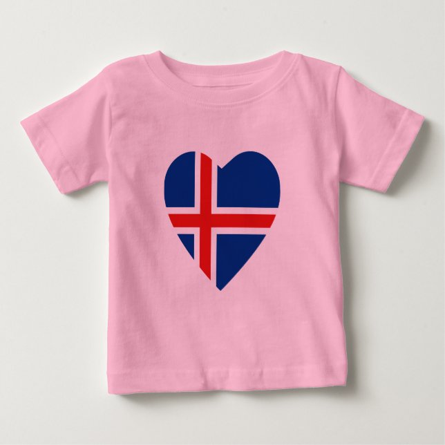Iceland Flag Heart T-Shirt (Front)