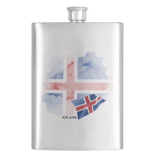 Iceland flag hip flask (Front)