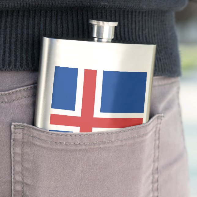Iceland flag hip flask (In Situ)