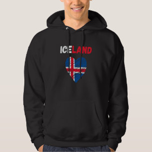 Iceland Flag Holiday Iceland Heart Icelander Flag Hoodie