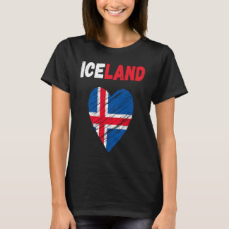 Iceland Flag Holiday Iceland Heart Icelander Flag T-Shirt