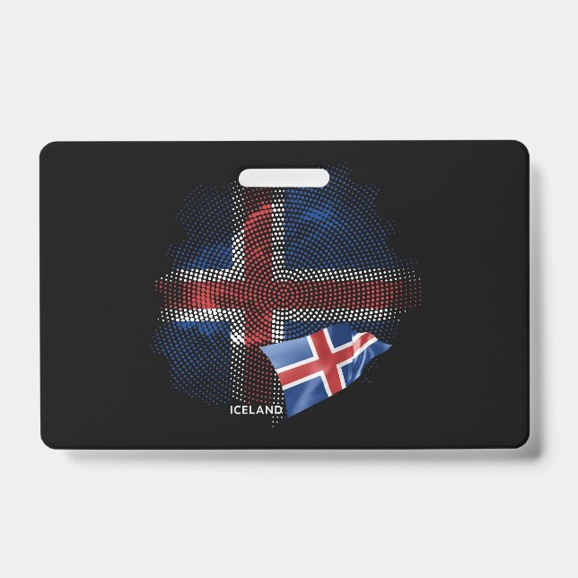 Iceland flag ID badge (Front)