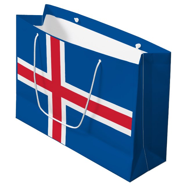Iceland Flag Large Gift Bag (Front Angled)