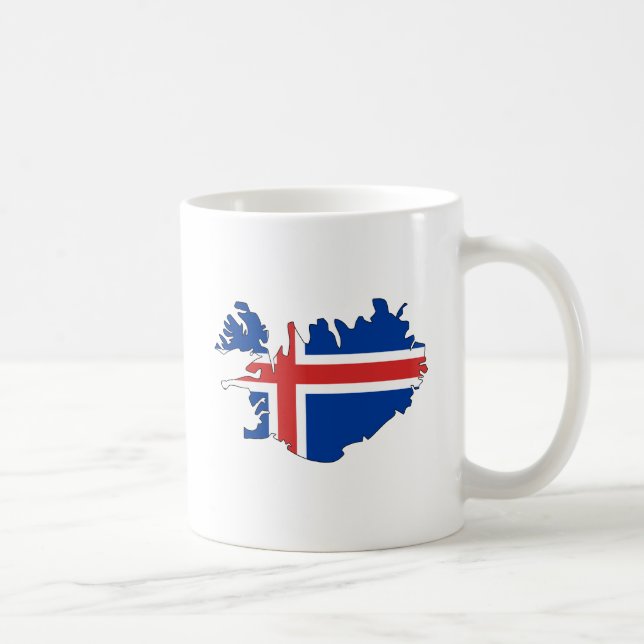 Iceland Flag Map full size Coffee Mug (Right)