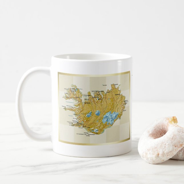 Iceland Flag + Map Mug (With Donut)