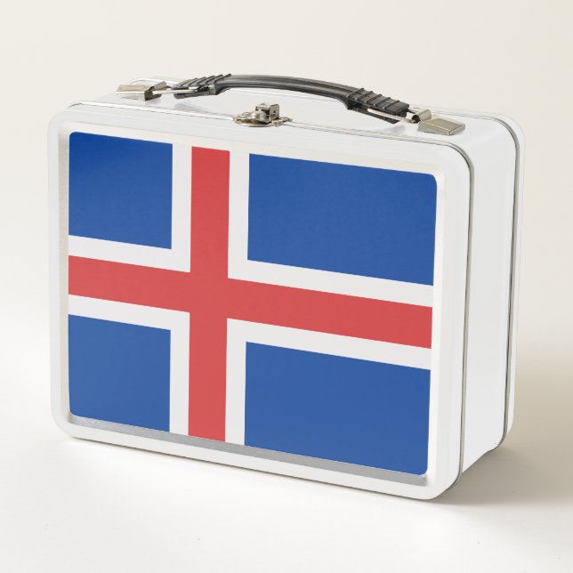 Iceland flag metal lunch box (Front)