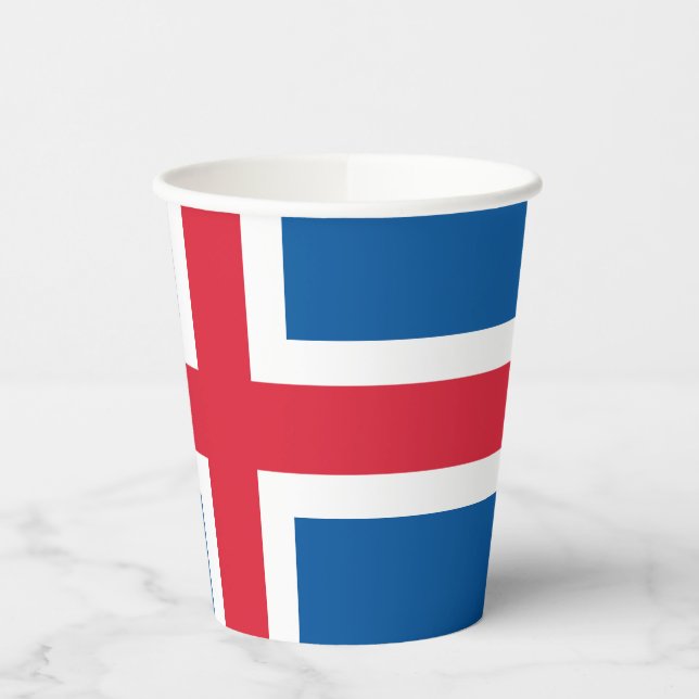 Iceland Flag Paper Cups (Left)