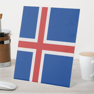 Iceland flag pedestal sign