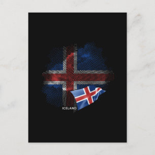 Iceland flag postcard