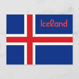 Iceland flag postcard
