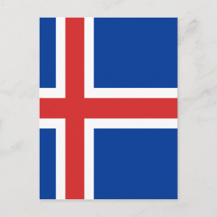 Iceland flag postcard