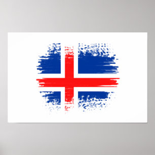 Iceland flag poster
