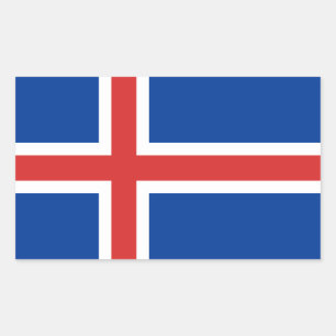 Iceland flag rectangular sticker