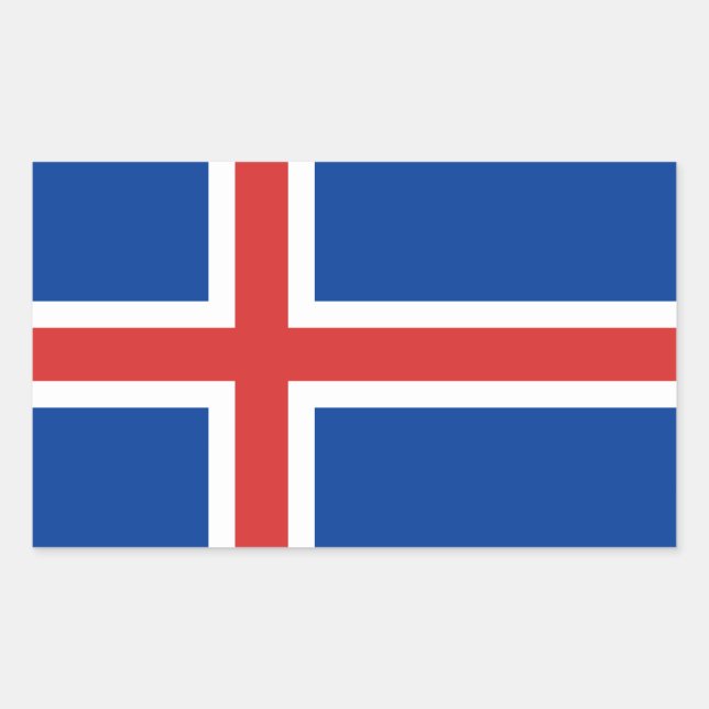 Iceland flag rectangular sticker (Front)