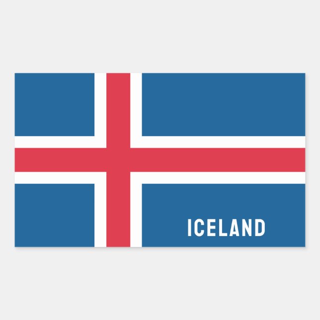 Iceland Flag Rectangular Sticker (Front)