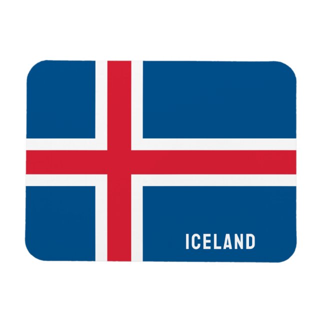Iceland Flag Rectangular Sticker Magnet (Horizontal)