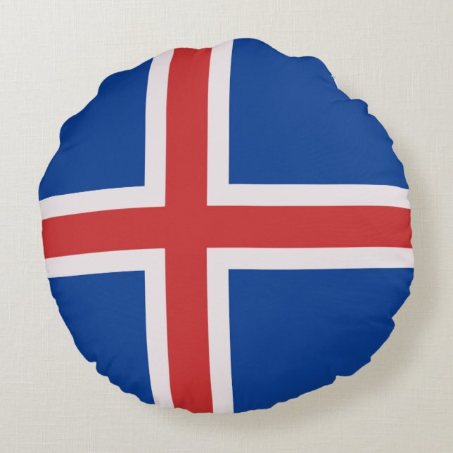 Iceland flag round cushion (Back)