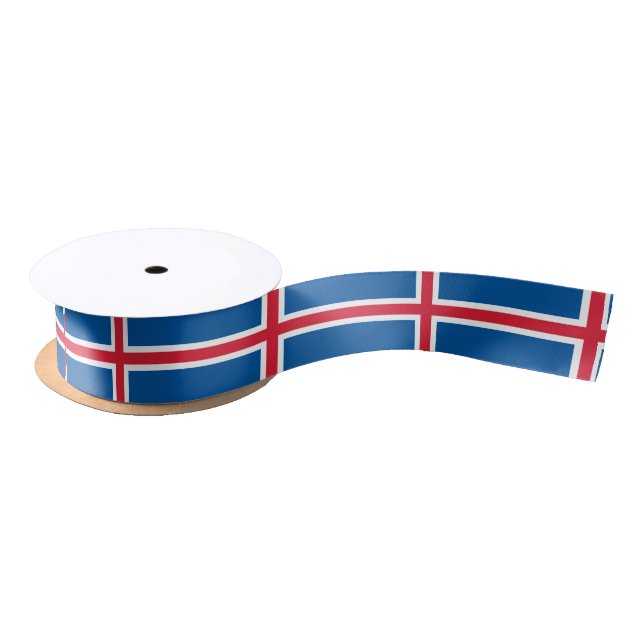 Iceland flag  satin ribbon (Spool)
