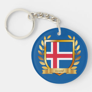 Iceland Flag Shield Key Ring