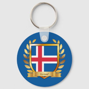 Iceland Flag Shield Key Ring