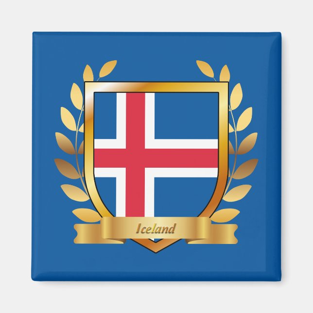 Iceland Flag Shield Magnet (Front)