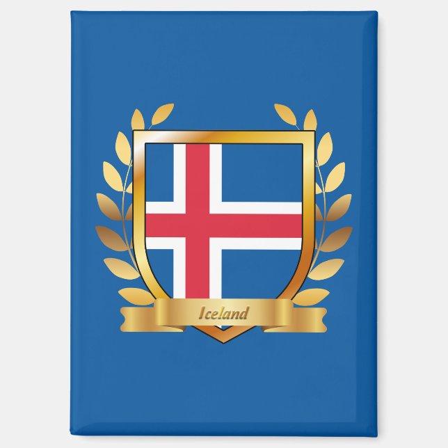 Iceland Flag Shield Magnet (Front)