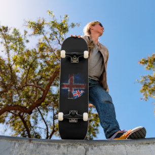 Iceland flag skateboard