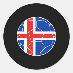 Iceland Flag Soccer Iceland Soccer Classic Round Sticker