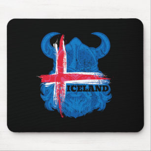 Iceland Flag Soccer Shirt Icelandic Footll Fan Tee Mouse Pad