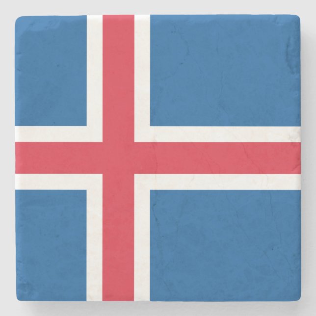 Iceland Flag Stone Coaster (Front)