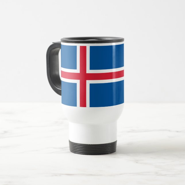 Iceland Flag Travel Mug (Front Left)