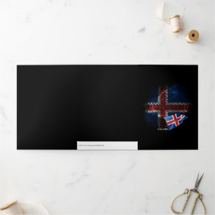 Iceland flag Tri-Fold card