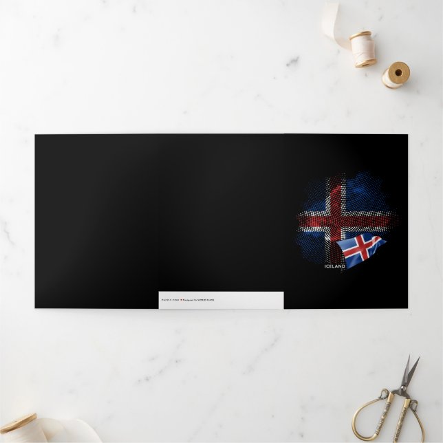 Iceland flag Tri-Fold card (Outside)