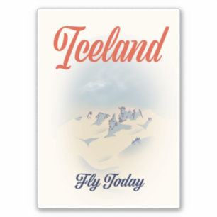Iceland "Fly Today" vintage travel poster